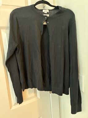 NEW J.Crew Black Crewneck Button Cardigan XL